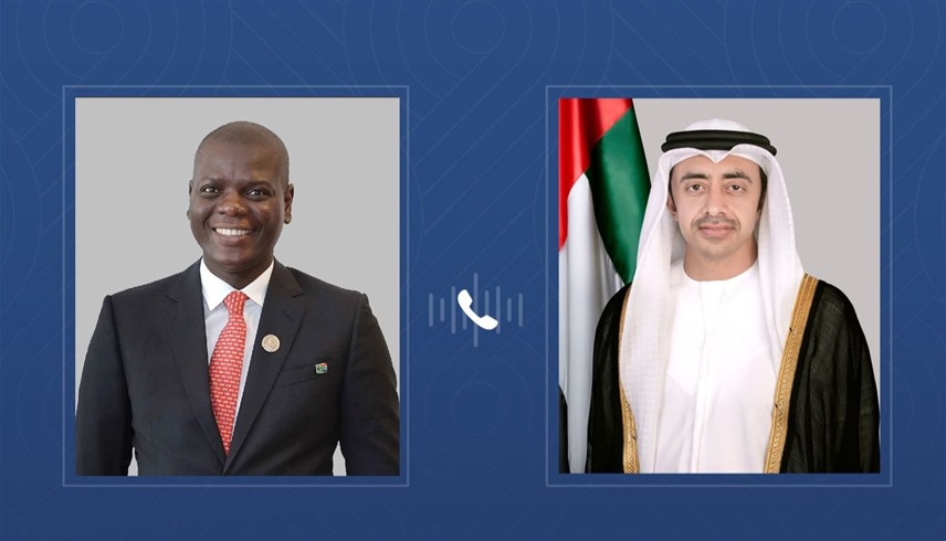 عبدالله بن زايد ووزير العلاقات الدولية في جنوب أفريقيا يبحثان تداعيات الاعتداءات الإيرانية