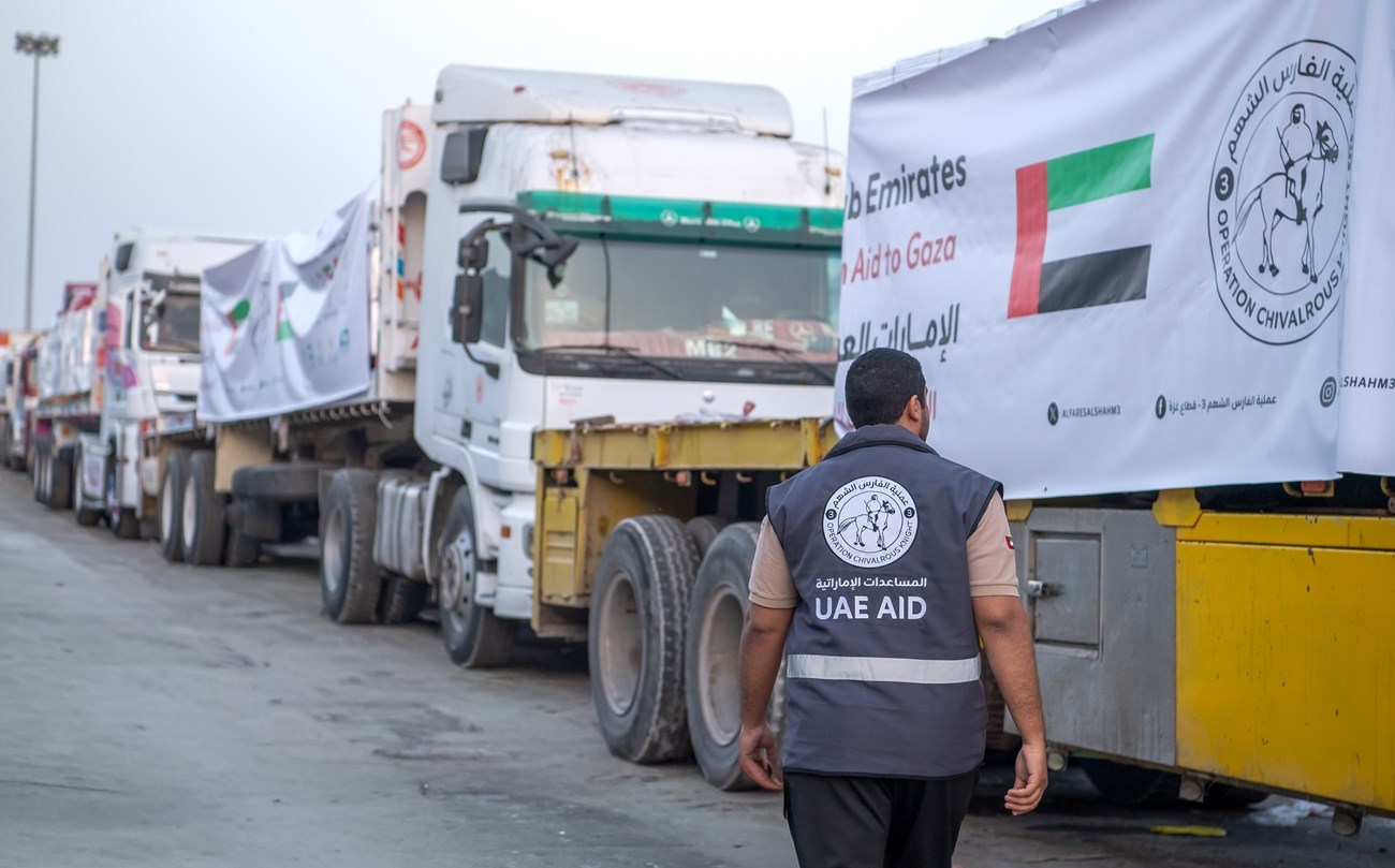 ضمن “الفارس الشهم 3”.. دخول 4 قوافل مساعدات إماراتية إلى غزة