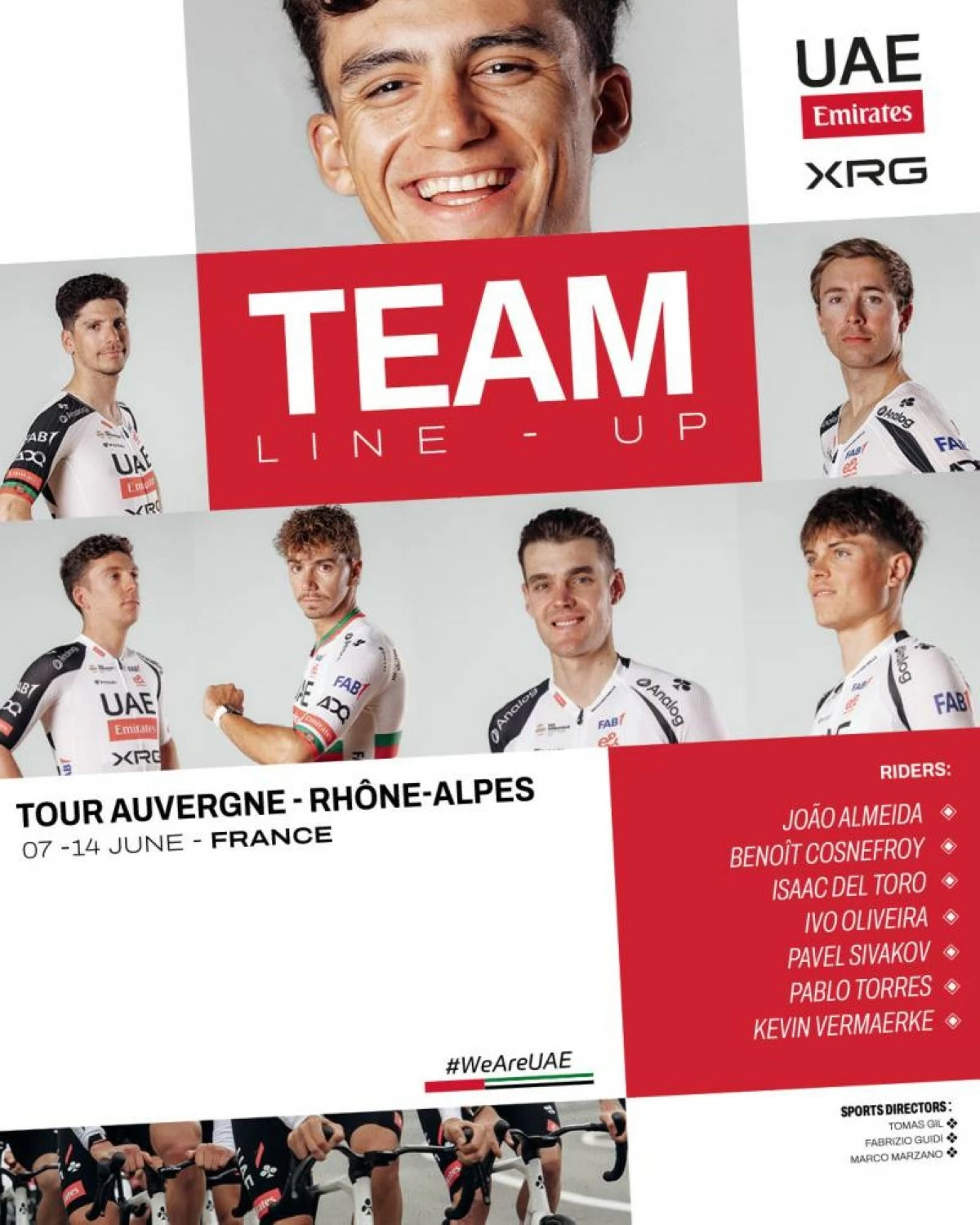 UAE Team Emirates-XRG takes its climbing talents to Tour Auvergne-Rhône-Alpes