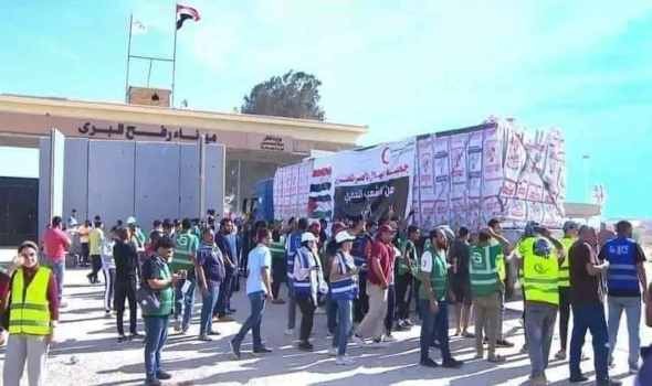 الهلال الأحمر المصري يستقبل الدفعة 46 من المصابين الفلسطينيين