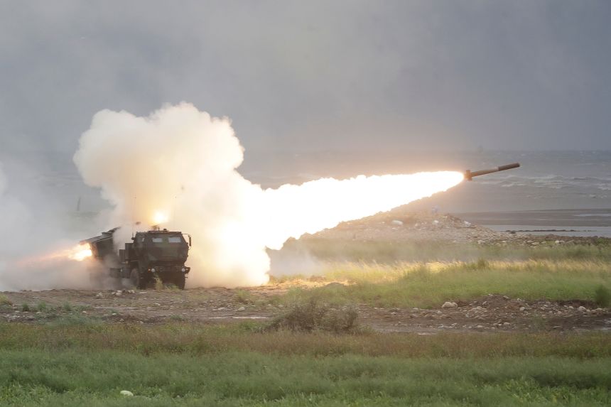 Taiwan test-fires rockets in China’s direction from US-supplied mobile launching system