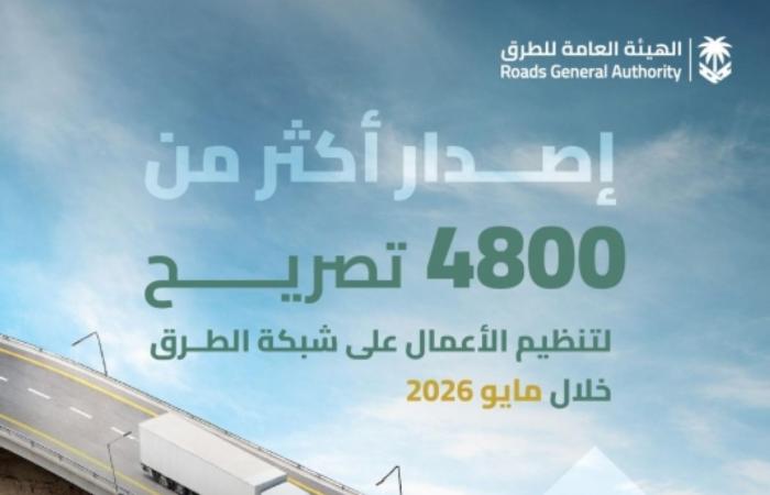 هيئة الطرق: 4 آلاف تصريح لتنظيم الأعمال على شبكة الطرق